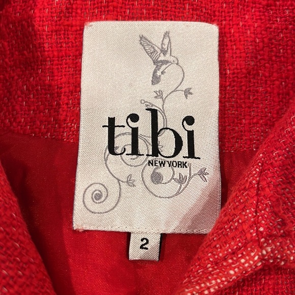 Tibi woman Red Crop Jacket, 3/4 Sleeves in good condition - Picture 6 of 8